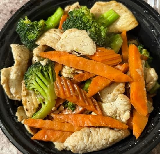 Steamed American Broccoli.