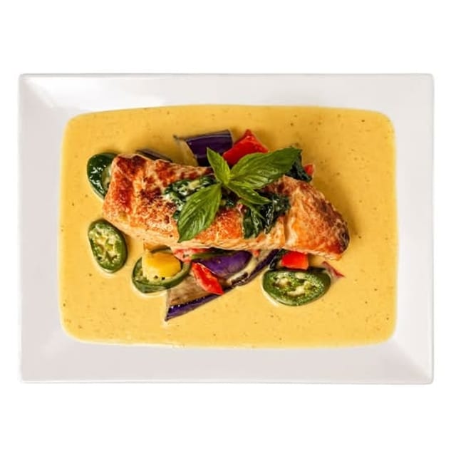 Green Curry Salmon.