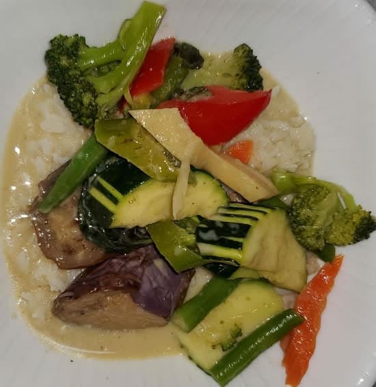 Green Curry Salmon.
